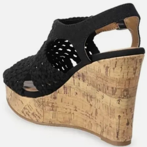 So Woman's Black Taffy Wedge Sandals   Size 7.5    NWT - Picture 3 of 14